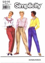 9866 YOKE STRT-FULL PANTS, JODPHURS PATTERN 12-18